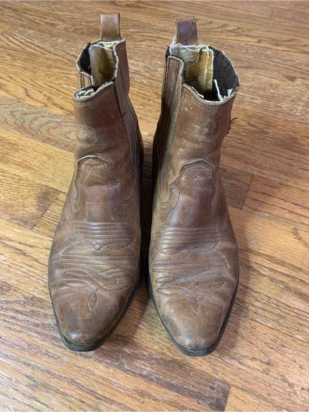Joe Sanchez Vintage Western Boots Brown Leather Ankle Booties Size 36 US 5.5-6 - Picture 2 of 10